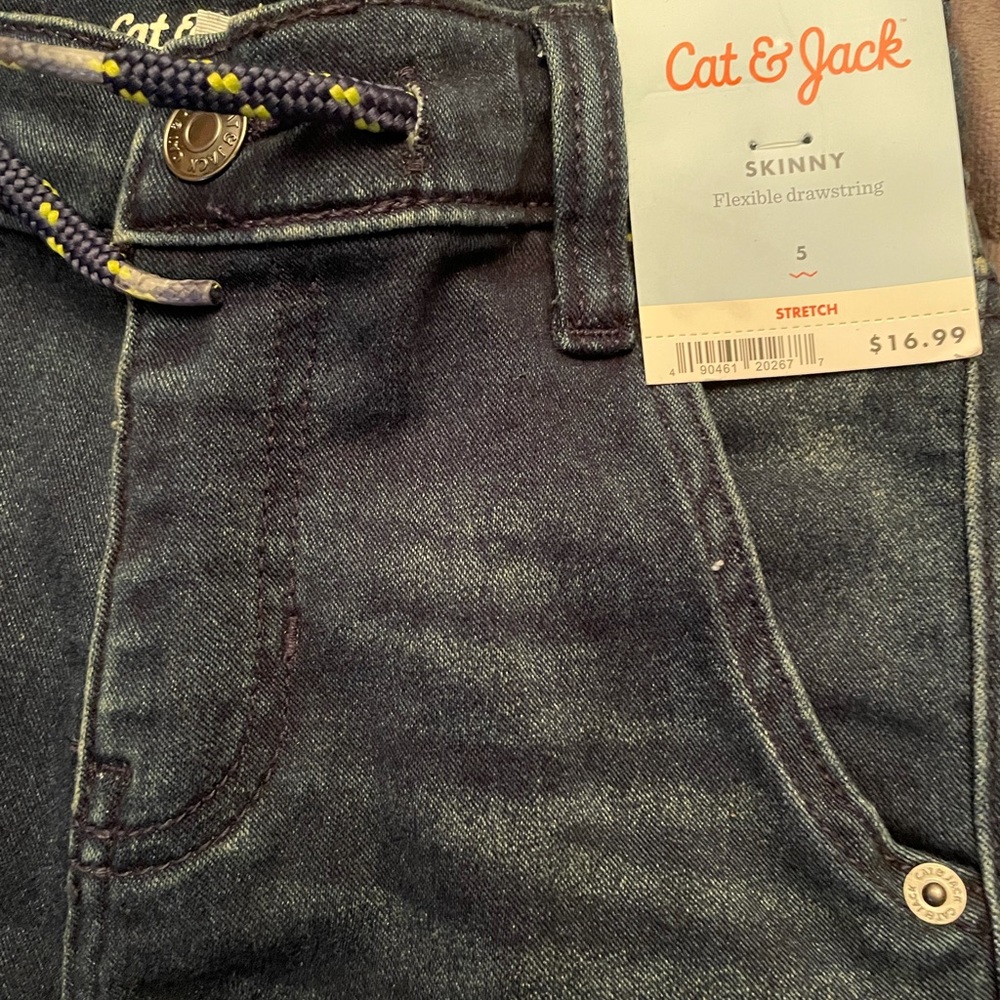 Cat and Jack skinny size 5 drawstring jeans - Picture 2 of 3